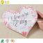 Hot sale creative heart shape handmade greeting card with envelope