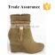 Black Wedge Sexy Ankle Boots 2015