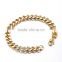 2016 Hot Selling Top Quality Gold Cuban Link Chain Solid Gold Plated Men's Necklace Chain