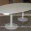 Pure white beautiful round acrylic solid surface stone coffee tables