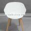 New Design Dining Room Furniture Plastic Chairs with Wooden Legs