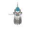 New Summer Style Ginasy Silver Geometry Turquoise Leaf Drop Tassels Dangle Earrings