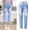2016 Summer Fashion Women Baggy Ripped Denim Jean Ladies Middle Waist Stylish Distressed Damaged New Pattern Jeans Pants