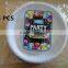 white round party plate