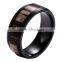 Titanium inlay with Camouflage wood Ring camo jewelry