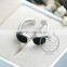 925 solid sterling silver glue black sun glasses adjustable ring fashion women jewelry 6260560