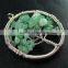 50mm round handmade wiring tree in random green jade jasper stone pendant charm DIY supplies 1820242