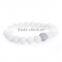 Moon Bodhi Seed Stretch Bracelet Buddhism Prayer Beads Mala White