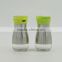 Glass oil vinegar salt pepper set cruet set with plastic coating and stand