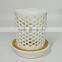 2016 Wholesale White Cylinder Shape Burner /hollow Out Ceramic Incense Burner