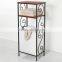 3 tiers metal Bathroom Scroll Storage Organizer Laundry Sorter with 2 storage shelves Laundry Hamper