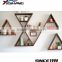 Triangle pine wood decorative wall shelf for home