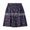 2015 New Fashion Apple Printed Back Button Petite Pleated Flippy SKirt