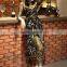 Maxnegio maxi dress woman long sleeve embroidery guinea brocade women casual dress