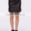 Western women sexy skirt retro tassel bag hip pencil PU skirt