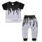 S17558A High quality kids boys clothing T-shirt+Pants children's sports sets