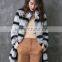 YR741 Classic Women Real Rex Rabbit Chinchila Dyed Fur Coat