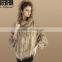 SJ102-01 Modern Style Fashion Rabbit Fur Vest,Knitted Women Clothes With Raccoon Fur Collar