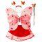 3Pc Set Party Costume Wings Wand Headband Pink Princess Butterfly wings