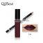 16colors Qibest Waterproof Matte Liquid Lipstick&Gloss line collocation Smooth Lip Stick Long Lasting Lip Gloss Beauty Makeup