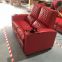 Top grain red leather cinema sofa with cool cupholder,electric home theater sofa