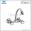 Wall mounted bridge kitchen taps with double lever kitchen mixer faucet