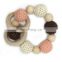 Infant Baby Pacifier Clips Teethers Soothers Dummy Holder Chain Natural wooden beads Crochet covered beads Safe for teething