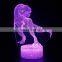 3D Illusion Lampara Dinosaur Shape Led Light 7 Color Changing Lamp