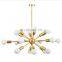 Hotel project Antique gold glass chandelier home decorative led metal ceiling chandelier light