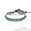 Blue leather wrap bracelet wholesale seed bead bracelet XE09-0069