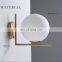 Tonghua Morden Nordic Wall Lamp Glass Shell Metal Tube Light in Home Corridor Decor Light