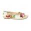 ladies girls flower canvas linen walking flat shoes