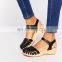 Fashion new design ladies beautiful high heel chunky platform sandals shoes or closed front shape can be customized also
