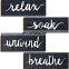 4 Pieces Rustic Farmhouse Bathroom Wooden Wall Decors Relax Soak Unwind Breathe Signs