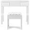 White Bedroom Furniture Dresser Vanity Makeup Dressing Table with Flip Top Mirror 2 Drawers & 3 Removable Organizers