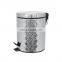 Top sale 5L Embossing Surface Design Home Trash Can Kitchen Household Metal Dustbin Stainless Steel Foot Pedal Dust Bin