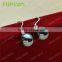 Round 10mm Black Hematite Bead 925 Sterling Silver Earrings GE03