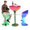 Glowing LED Bar Furniture Light up Cocktail Table And Chairs Illuminated Waterproof LED Bar Table Led Furniture