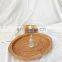 Set Of 2 Handcrafted Rattan Serving Tray With Handle, Wicker Fruit tray Wholesale Handwoven