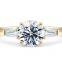 Three stone diamond ring 18K gold ring setting