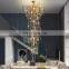 luxury stairs chandelier modern gold crystal tree branch glass chandelier lamp