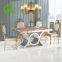 Luxury modern stainless steel marble top dining table for home dining room furniture