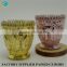 Embossed design colored glass candle holder popular