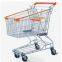 All Plastic Supermarket Grocery Store Shopping Trolley With Stainless Steel Frame Coin Lock Unfolding Feature For Hypermarkets