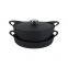 Stackable Cast Iron BBQ Cooking Set with Detachable Handles