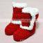 2016 New Arrival Saint Claus Set Crochet Hat and Boot Set Baby Photography Props