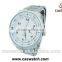 Fancy silver-toned round watch, quartz movement water resistant couple watch, stainless steel back couple watch