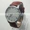 Japan Movement Newest Special Genuine Leather Strap Watch Print Your Logo