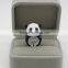 KARASU Designer Unique Handmade Giant Panda Adorable 3D Stereoscopic Animal Finger Ring Party Midi Adjustable Rings for Women
