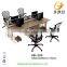 Metal leg office furniture 4-person computer workstation